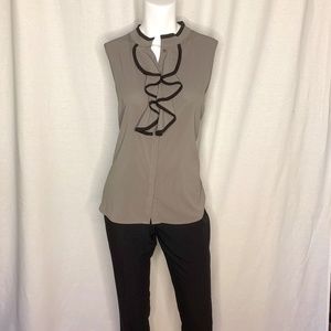 Calvin Klein Grey Sleeveless Blouse Size Large